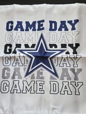 Game Day Star Graphic Throw Pillowcase - Navy & White